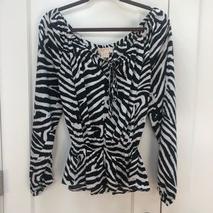 Michael Kors zebra print long sleeve shirt
